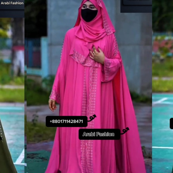 Borka Sequence Embroidery And Stone work Pink